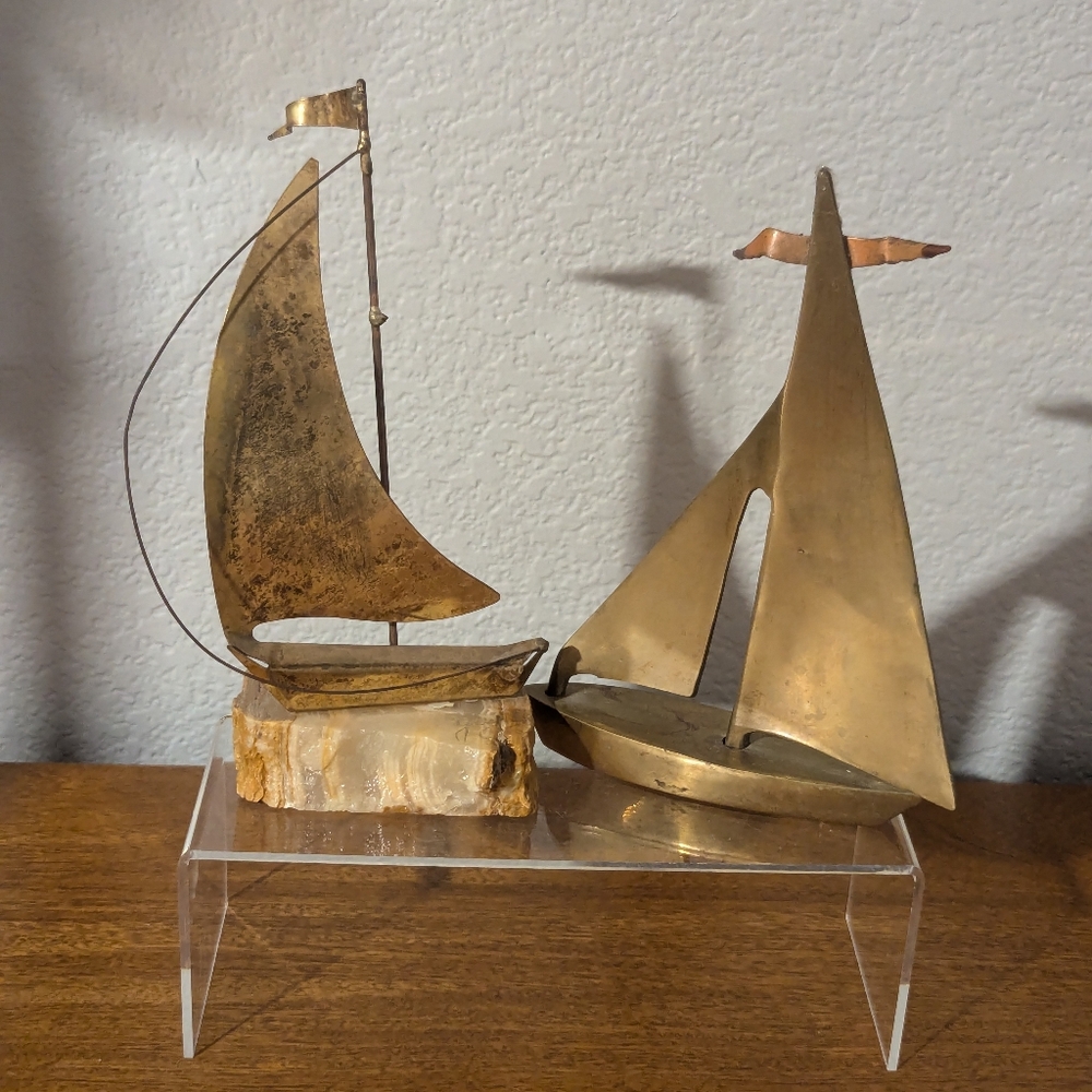 Brass Sailboats Vintage